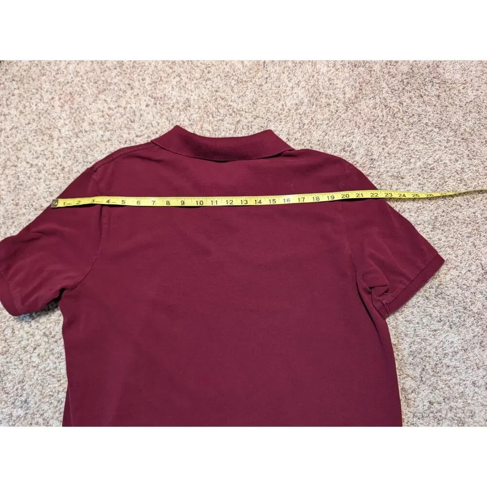 Polo Ralph Lauren Classic Fit Polo Shirt Men L Burgundy Maroon Cotton Pique Mesh